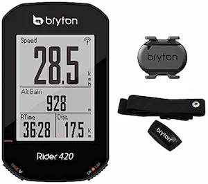 Bryton - 420t Rider con cadencia y Banda Cardio, Unisex Adulto, Negro, 83.9x49.9x16.9 - 1