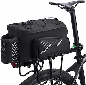 ROCKBROS - Bolsa Trasera para Bicicleta Alforja Multifuncional Extensible Portátil 12L para Ciclismo Viaje
